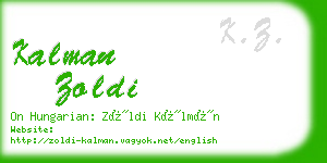 kalman zoldi business card